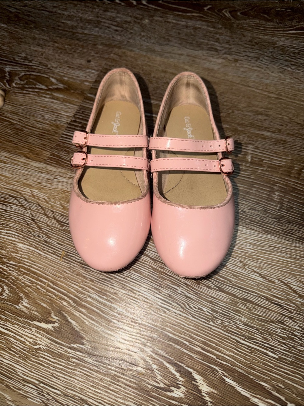 Cat & Jack Girls Pink Mary Jane Flats with Double Straps